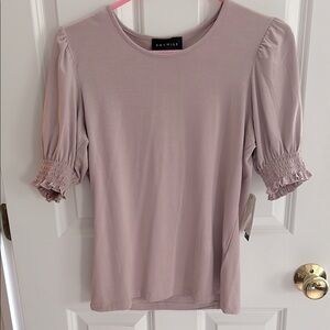 NWT Premise top with sleeves to elbow. Ruched elastic. Viscose blend.
